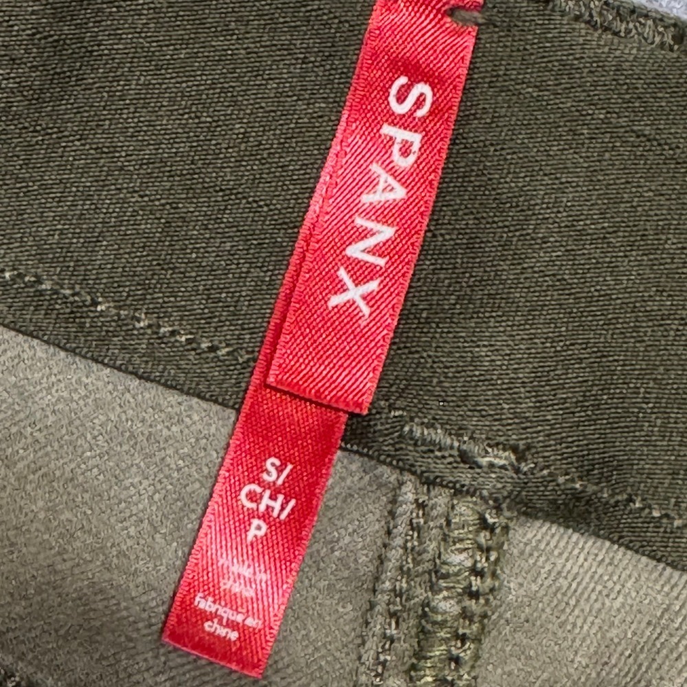 SPANX Women's Crop Wide Leg Sailor Style Olive Green Pants Size Small - Picture 6 of 8
